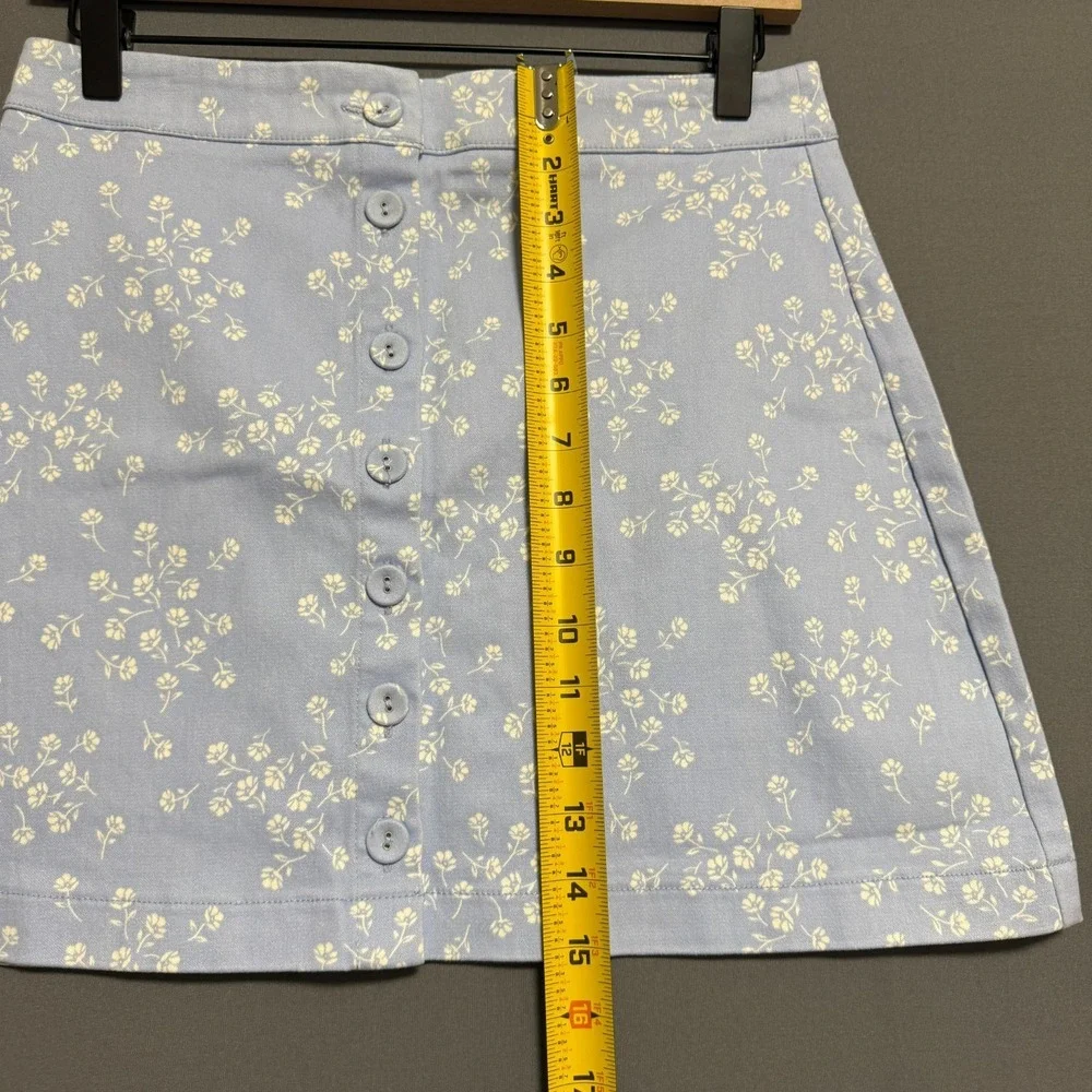 Forever 21 Blue‎ Floral Button Front Mini Skirt Size M Cottagecore Coquette NWT